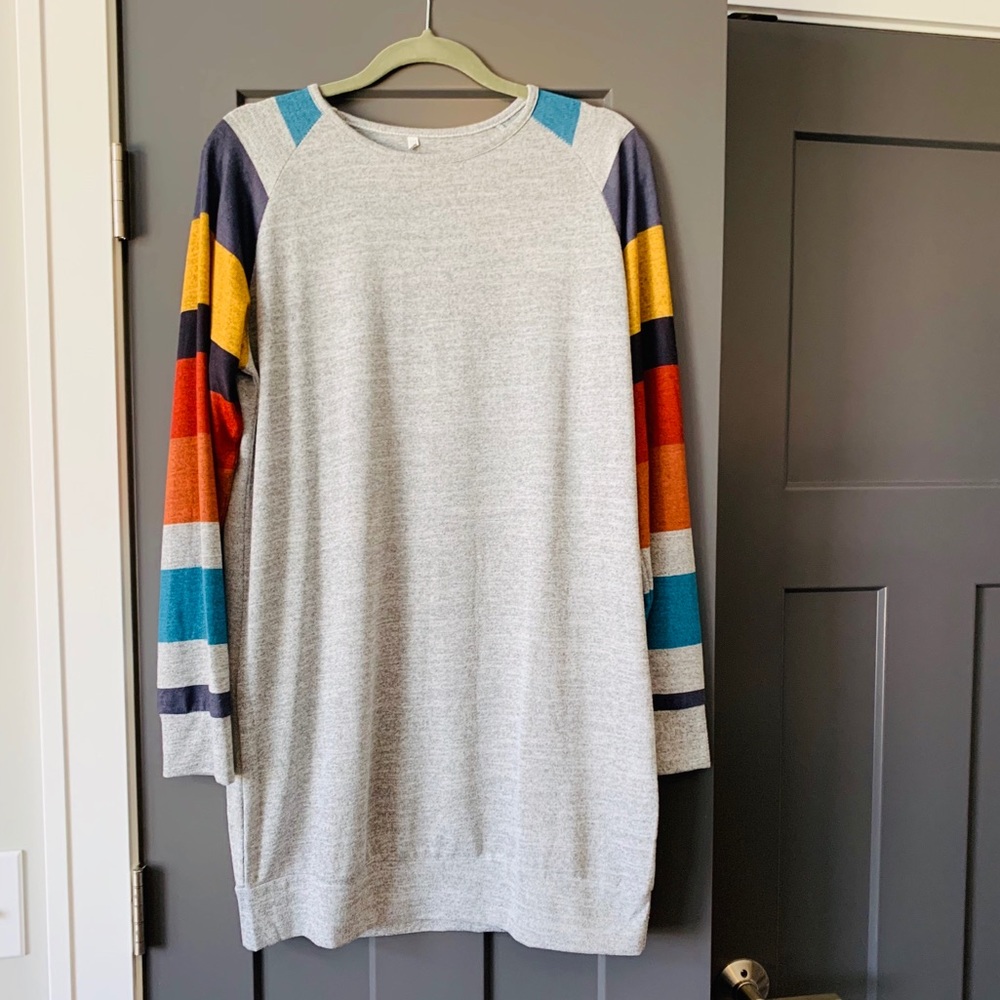 KRL Rainbow Stripe Sleeve top - XXL